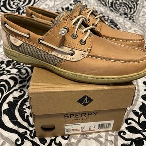 Women Sperry’s Rosefish Linen/Oat Boat Shoe